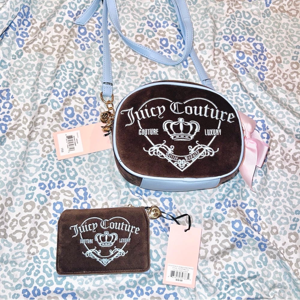 New Brown Juicy Couture Purse + Wallet Set NWT Vintage Style Luxury Crossbody